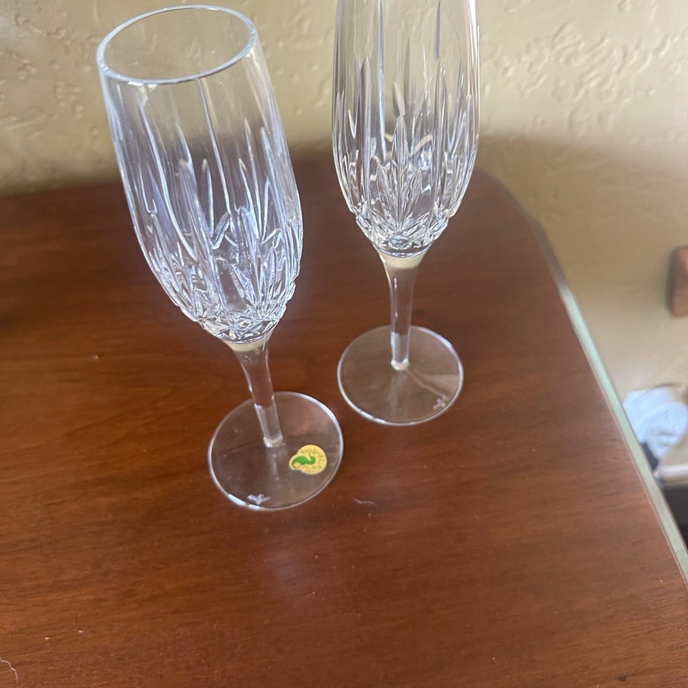 NEW Pair of Waterford Champagne Flutes  Perfect Condition - Never Used - No Box